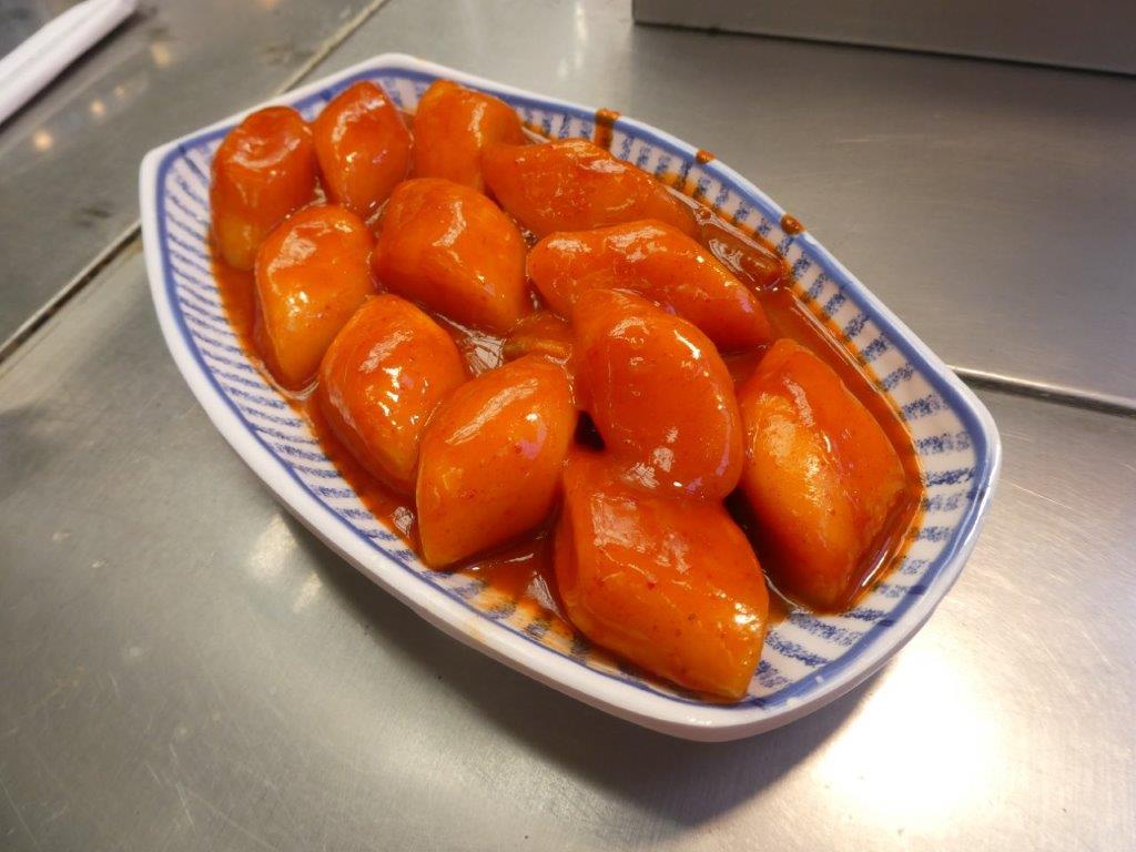 Tteokbokki (Spicy Rice Cakes) at Gwangjong Market, Seoul