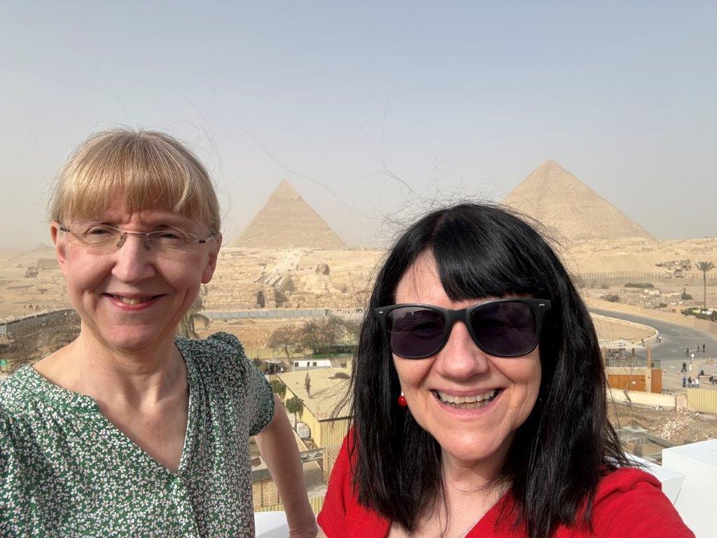 The Pyramids of Giza from the Great Pyramid Inn