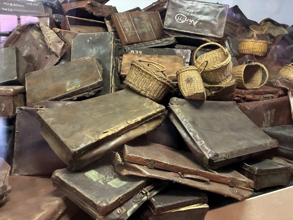 Luggage piled up Auschwitz 1 at Auschwitz-Birkenau