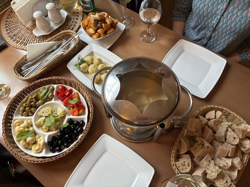 Cheese fondue at Mała Szwajcaria
